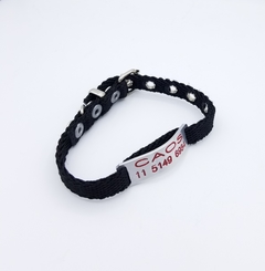 Chapita pasador de gatos + Collar NO elastizado negro - comprar online