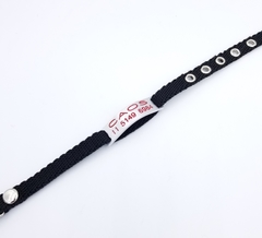 Chapita pasador de gatos + Collar NO elastizado negro - Medallas para Perros
