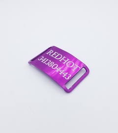 Chapita Pasador anodizado para collares de 3cm de ancho color violeta - tienda online