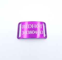 Chapita Pasador anodizado para collares de 3cm de ancho color violeta - comprar online