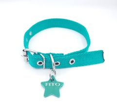 Chapita estrellita color verde+collar verde en internet