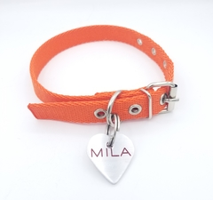 Chapita corazon + collar naranja - comprar online