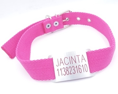 Chapita Pasador para collares de 3cm de ancho + collar fucsia