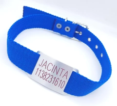 Chapita Pasador para collares de 3cm de ancho + collar azul