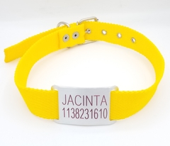 Chapita Pasador para collares de 3cm de ancho + collar amarillo