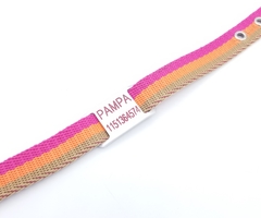 Chapita pasador para collares de 2cm de ancho + collar color beige naranja fucsia - comprar online