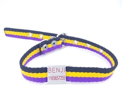 Chapita pasador para collares de 2cm de ancho + collar color negro amarillo violeta