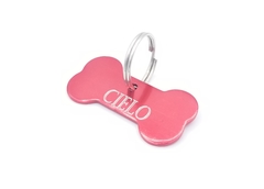 Super hueso anodizado color rojo - Medallas para Perros