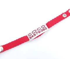Chapita pasador de gatos + Collar NO elastizado rojo - Medallas para Perros