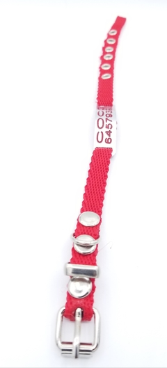 Chapita pasador de gatos + Collar NO elastizado rojo