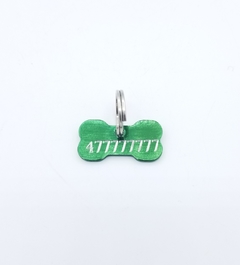 Chapita Small bone en color verde - Medallas para Perros