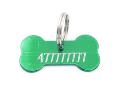 Super hueso anodizado color verde - Medallas para Perros