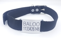 Imagen de Chapita pasador para collares de 3cm de ancho con letras Negras