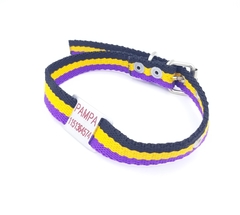 Chapita pasador para collares de 2cm de ancho + collar negro amarillo violeta - comprar online