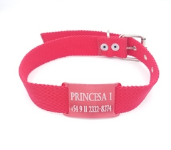 Chapita Pasador anodizado para collares de 3cm de ancho color Rojo + collar ROJO