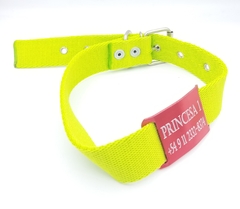 Chapita Pasador anodizado para collares de 3cm de ancho color Rojo + collar VERDE MANZANA - comprar online
