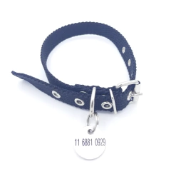 Chapita Miniroda grabada en negro + collar de 2cm de ancho negro - comprar online