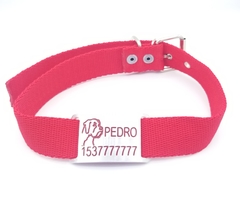 Chapita Pasador para collares de 3cm de ancho + dibujo de Boxer + collar de color a eleccion - comprar online