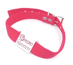 Chapita Pasador para collares de 3cm de ancho + dibujo de Boxer + collar de color a eleccion - tienda online