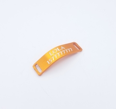 Chapita pasador de gatos anodizada color naranja + collar elastizado negro - comprar online