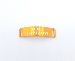 Chapita pasador de gatos anodizada color naranja + collar elastizado negro - tienda online