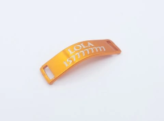 Chapita pasador de gatos anodizada color naranja + collar elastizado azul - Medallas para Perros