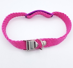 Chapitas Para Gatos Pasador Violeta + Collar De 1 Cm Reforzado Fucsia - comprar online