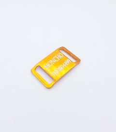Chapita Pasador anodizado para collares de 2cm de ancho color Naranja