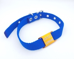 Chapita Pasador anodizado naranja + collar 2cm azul - comprar online