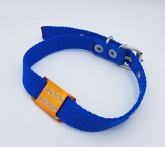 Chapita Pasador anodizado naranja + collar 2cm azul en internet