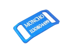 Chapita Pasador anodizado para collares de 2cm de ancho color azul