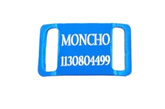 Chapita Pasador anodizado para collares de 2cm de ancho color azul - Medallas para Perros