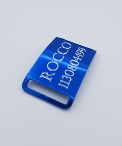 Chapita Pasador anodizado para collares de 3cm de ancho color azul - Medallas para Perros