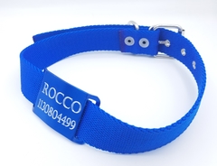 Chapita Perros Pasante + Collar 3cm AZUL - comprar online
