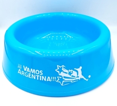 Chapita pasador Azul + Correa y Collar de Argentina 3cm de ancho+ Comedero de Regalo - comprar online