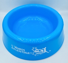 Chapita pasador Azul + Correa y Collar de Argentina 3cm de ancho+ Comedero de Regalo - Medallas para Perros