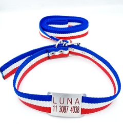 Chapita Pasador + collar y Correa frances 3cm de ancho - comprar online