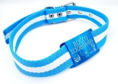 Chapita de aluminio anodizado ARGENTINA CAMPEON+Collar de Argentina Edicion Limitada - comprar online