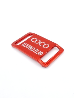 Chapita Pasador anodizado para collares de 2cm de ancho color rojo - comprar online