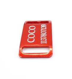 Chapita Pasador anodizado para collares de 2cm de ancho color rojo en internet