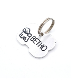 Chapita hueso mediano Pop con dibujo de CANICHE - comprar online