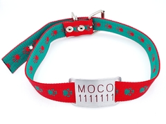 Chapita pasador para collares de 3cm de ancho rojo+ Collar HUELLA ROJO VERDE en internet
