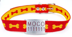 Chapita pasador para collares de 3cm de ancho rojo+ Collar HUESO ROJO AMARILLO