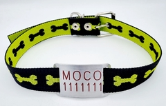 Chapita pasador para collares de 3cm de ancho rojo+ Collar HUESO NEGRO VERDE M - comprar online