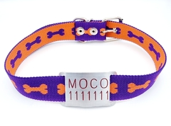 Chapita pasador para collares de 3cm de ancho rojo+ Collar HUESO VIOLETA NARANJA - comprar online
