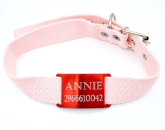 Chapita Pasador anodizado para collares de 3cm de ancho color Rojo + collar ROSA en internet