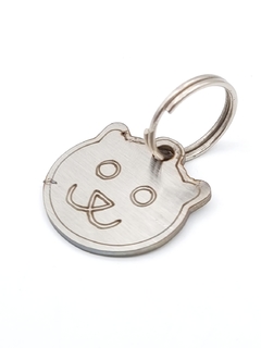 Chapita Para Gatos Con Forma De Gato En Acero Inoxidable