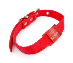 Chapita Pasador anodizado para collares de 2cm de ancho color rojo+collar rojo - comprar online