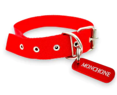 Chapita Militar Para Perros En Color Rojo+collar Rojo 3cm - Medallas para Perros