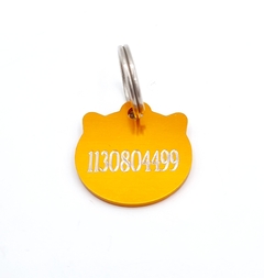 Chapita Para Gatos Con cara De Gato Naranja - Medallas para Perros